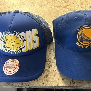 Mitchell & Ness Golden State Warriors Blue and Yellow Caps